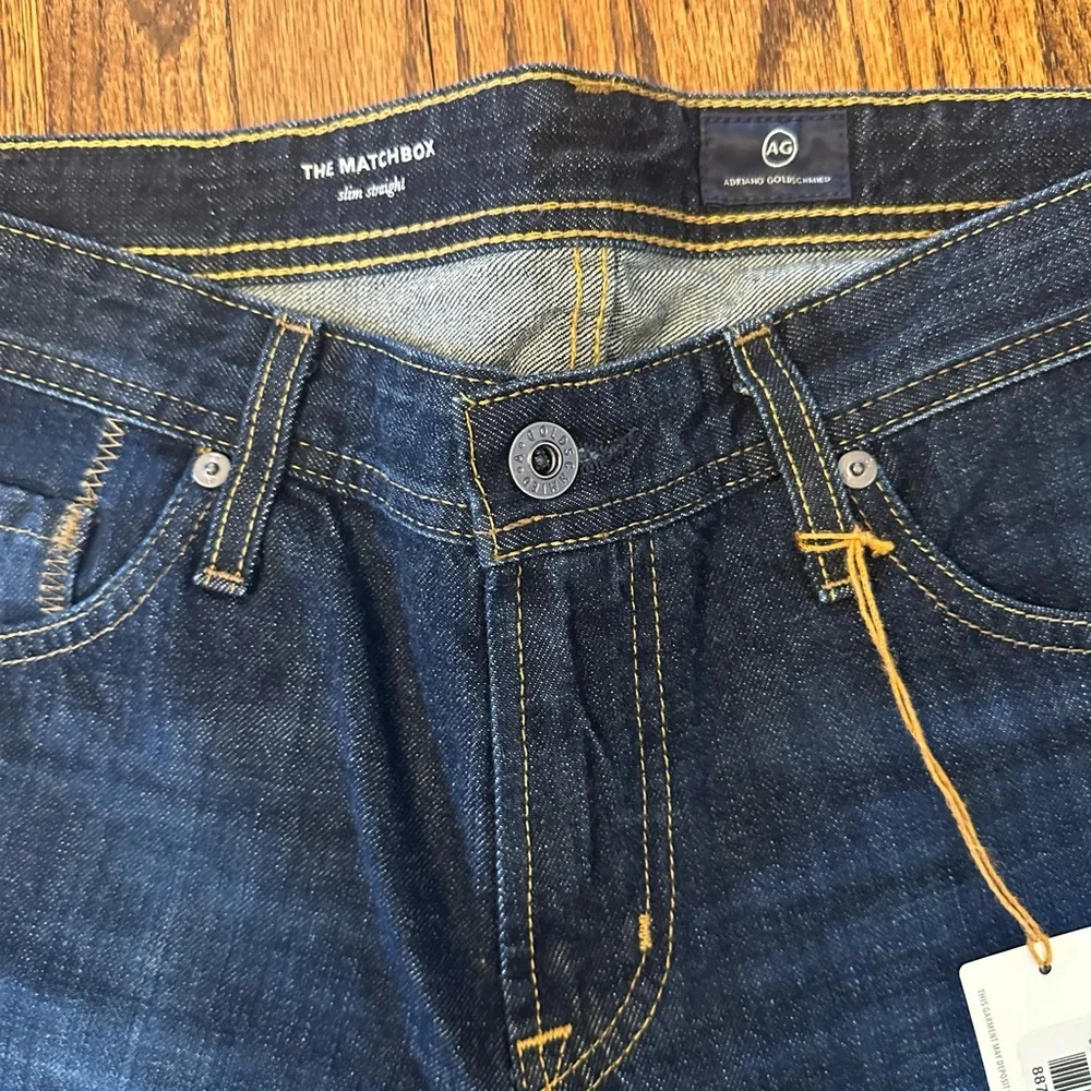 NWT AG Men's Jeans Matchbox Slim Straight  HERITAGE Medium Blue 33 W x 34L RARE! - Picture 7 of 9